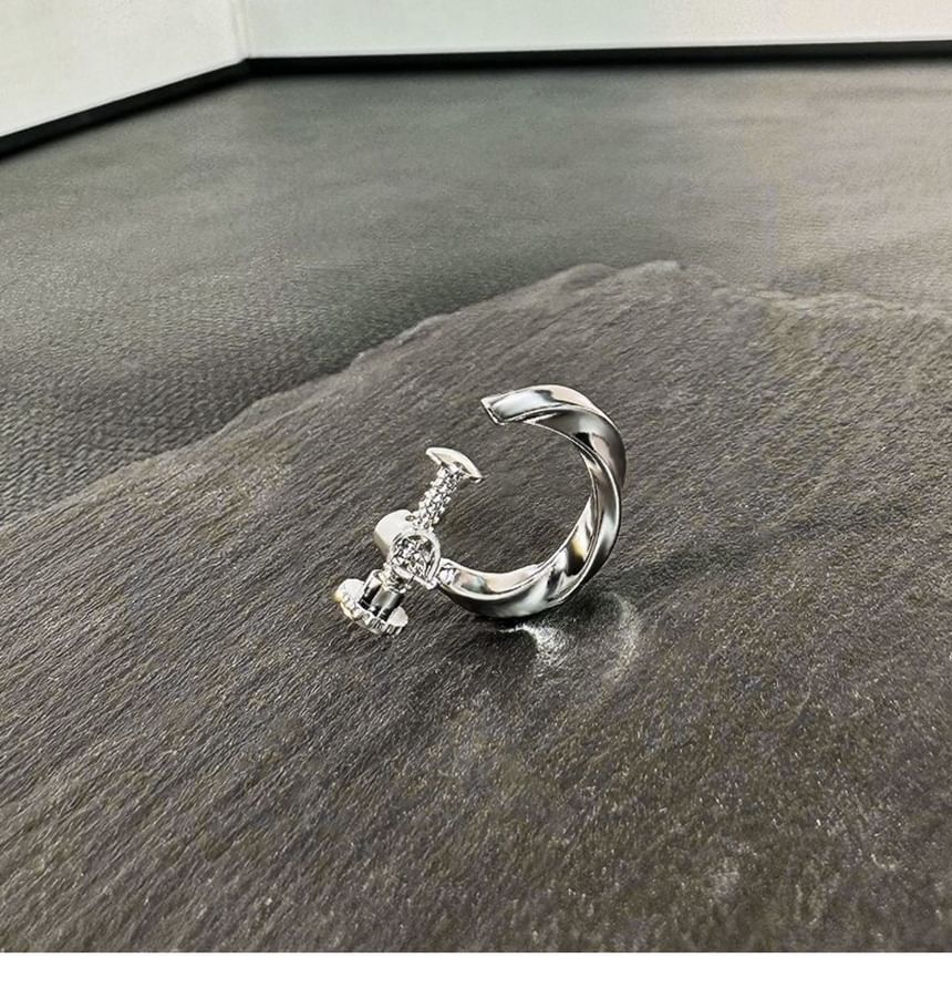 Twisted Alloy Open Hoop Earring Set