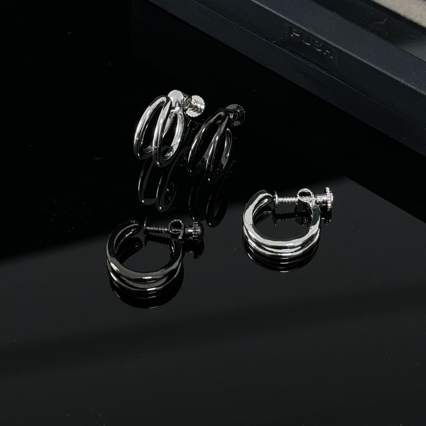 Layered Alloy Hoop Earring Set