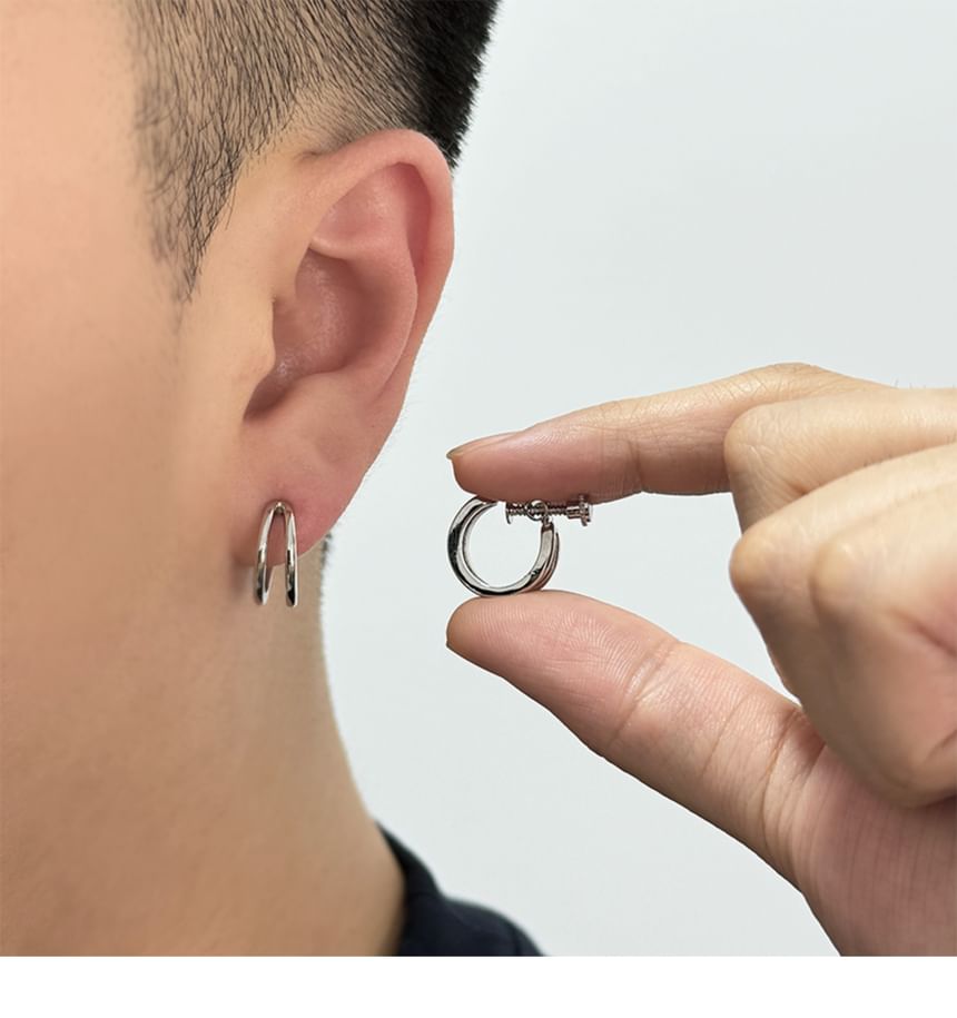 Layered Alloy Hoop Earring Set