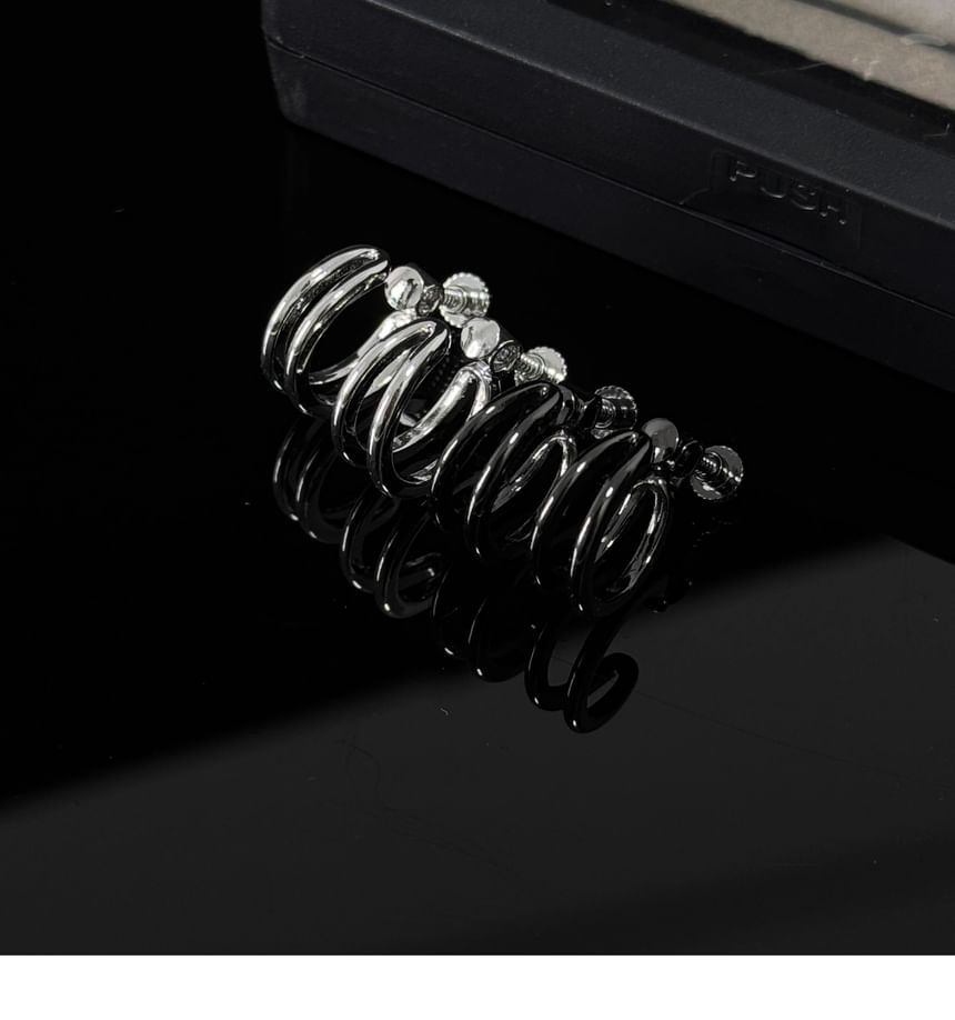 Layered Alloy Hoop Earring Set