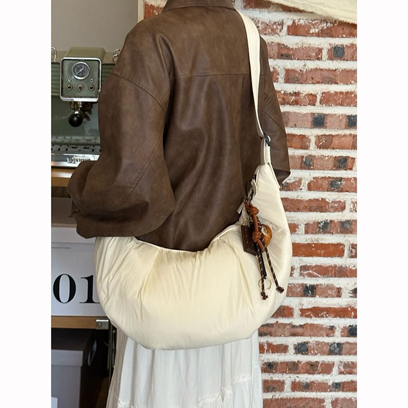 Nylon Plain Hobo Bag