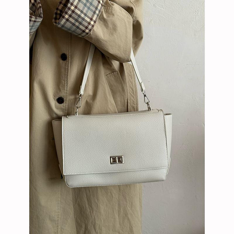 Faux Leather Flap Shoulder Bag