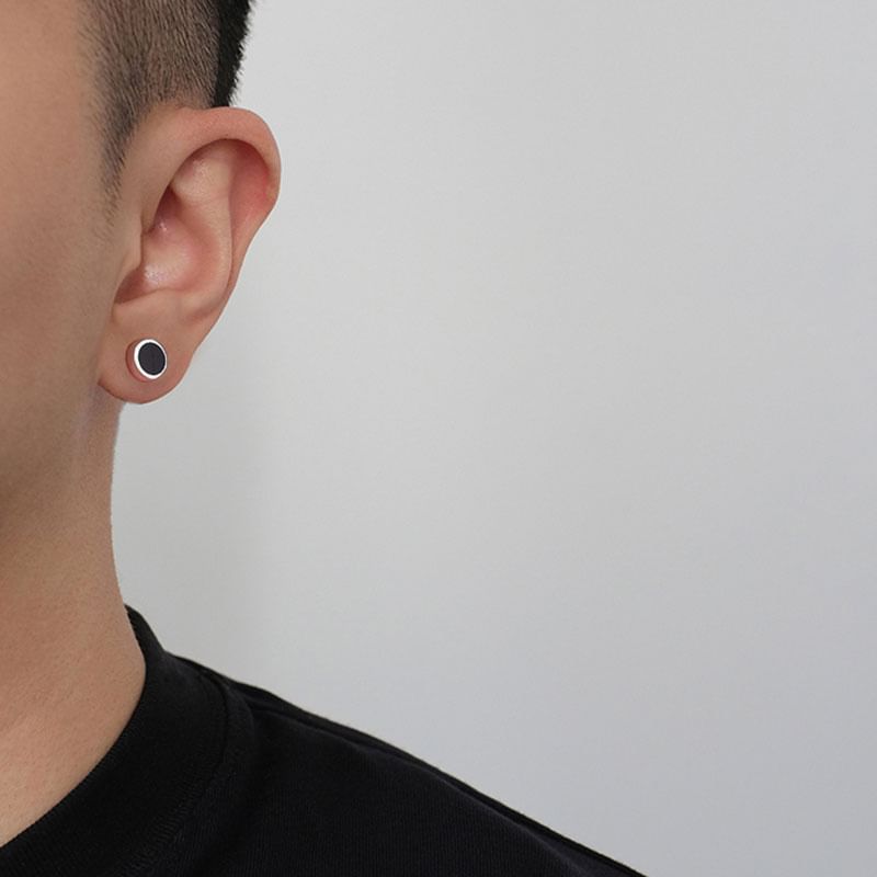 Round Sterling Silver Stud Earrings