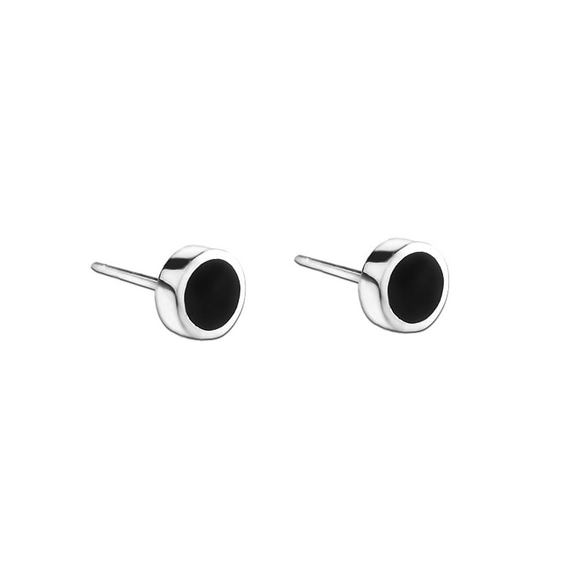 Round Sterling Silver Stud Earrings