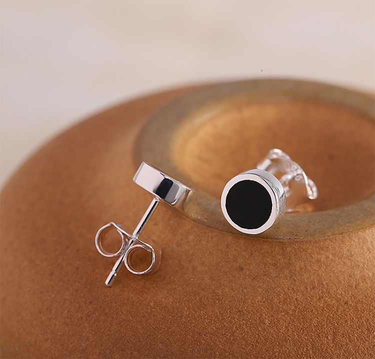 Round Sterling Silver Stud Earrings