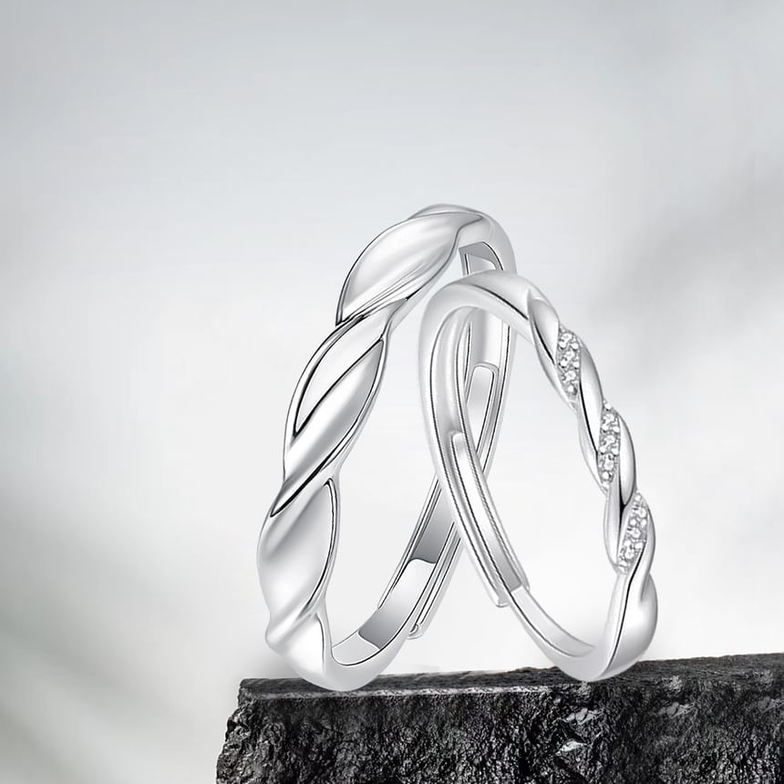 Couple Matching Set of 2 S999 Sterling Silver Open Ring Various Designs
