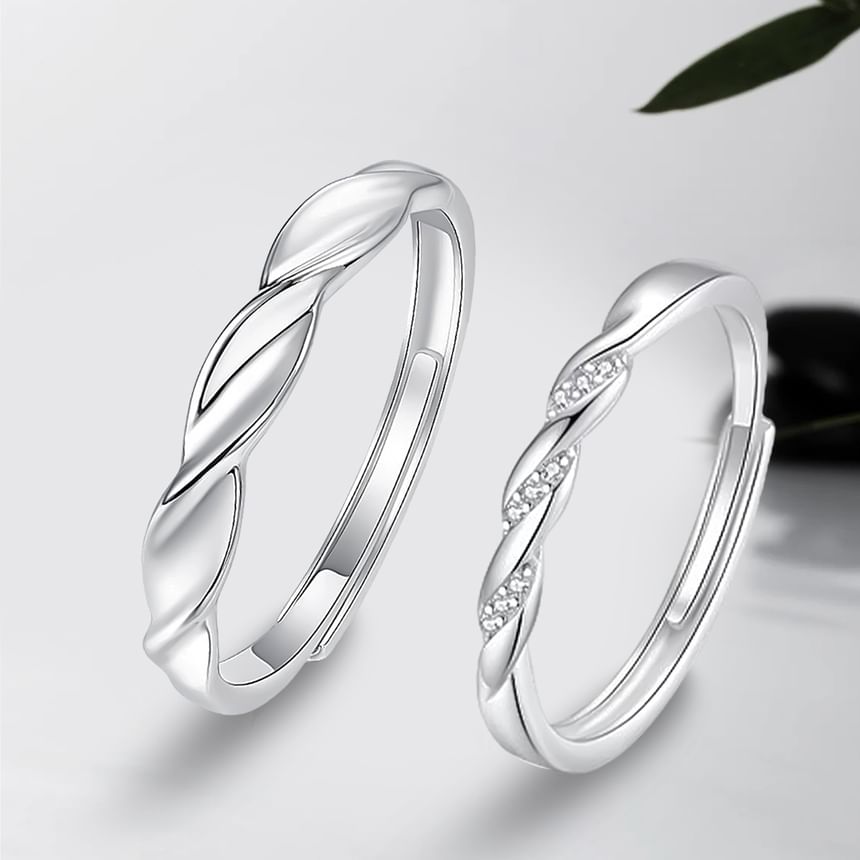 Couple Matching Set of 2 S999 Sterling Silver Open Ring Various Designs
