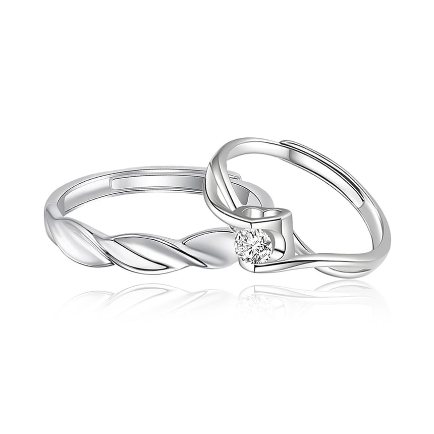 Open Ring Set for Couples - 2 Pack, Assorted Styles