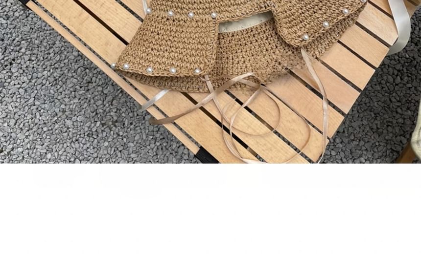 Cloche Hat Straw Lace-Up