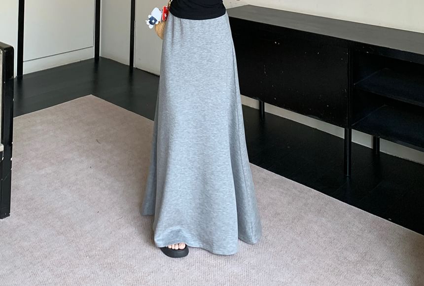 Crew Neck Tee & Elastic Waist Maxi Skirt Set