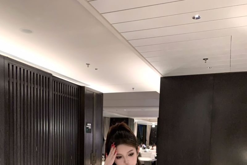 Off-Shoulder Ribbed Knit Sleeveless Top with High-Waist Solid Flared Mini Skirt