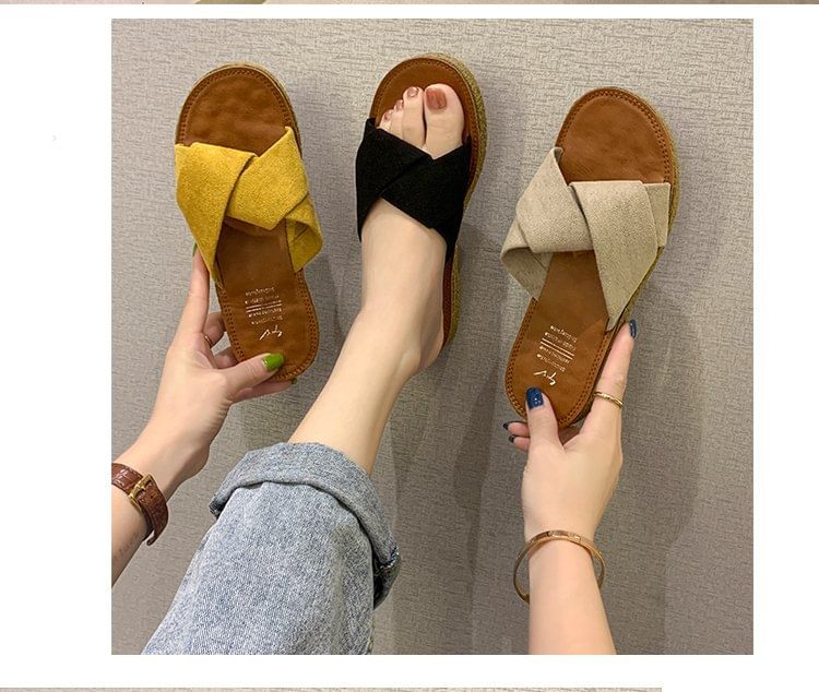 Slide Sandals Criss Cross