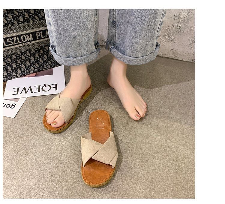 Slide Sandals Criss Cross