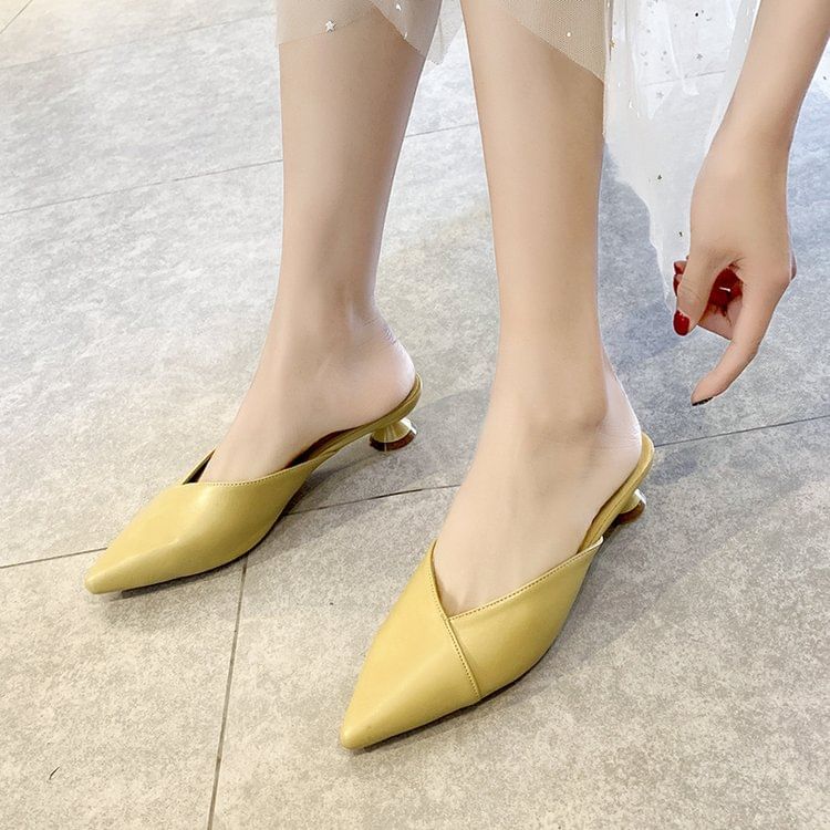 Kitten Heel Pointed Toe Mules