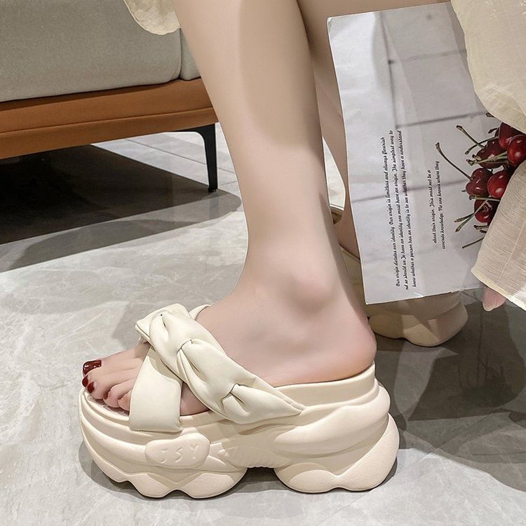Platform Sandals Slide Criss Cross