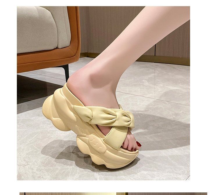 Platform Sandals Slide Criss Cross