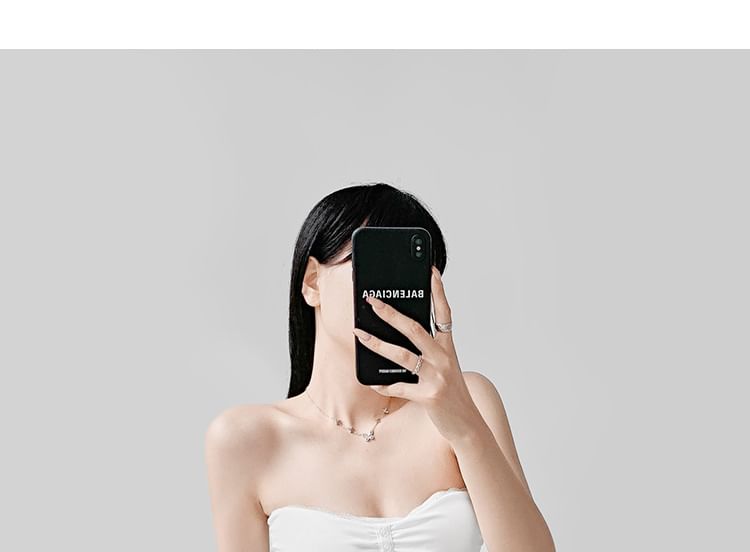 Lace Trim Ruched Padded Crop Tube