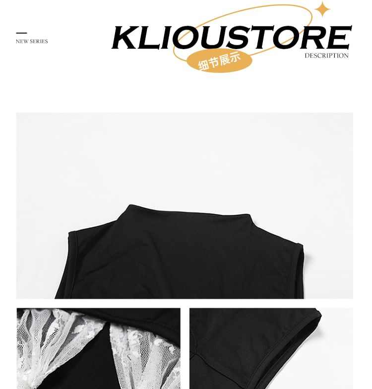 Mock Two-Piece Lace Crop Tank & Low Rise Ruched Flared Pants