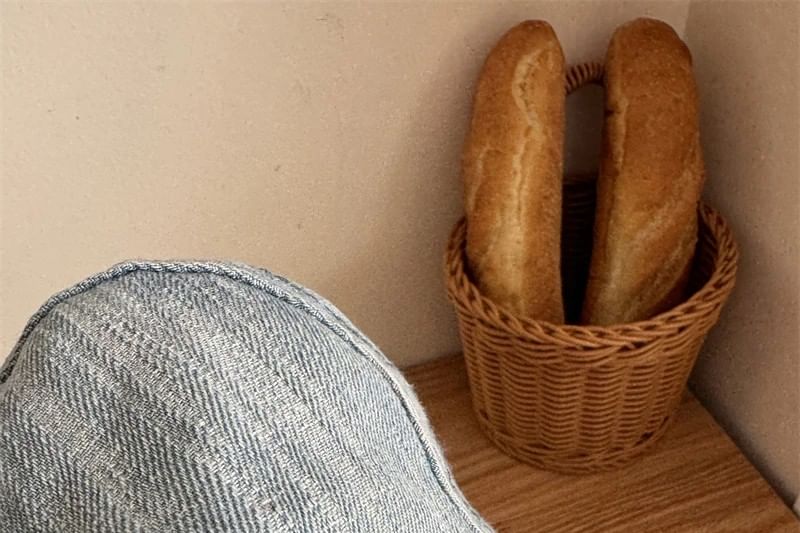 Denim Newsboy Cap Ribbon