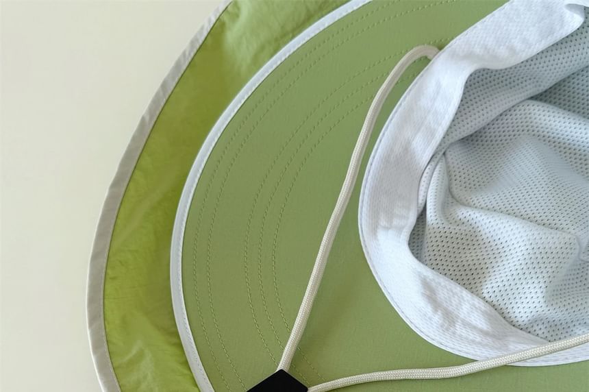 Hiking Trim Hat Contrast Plain Bucket