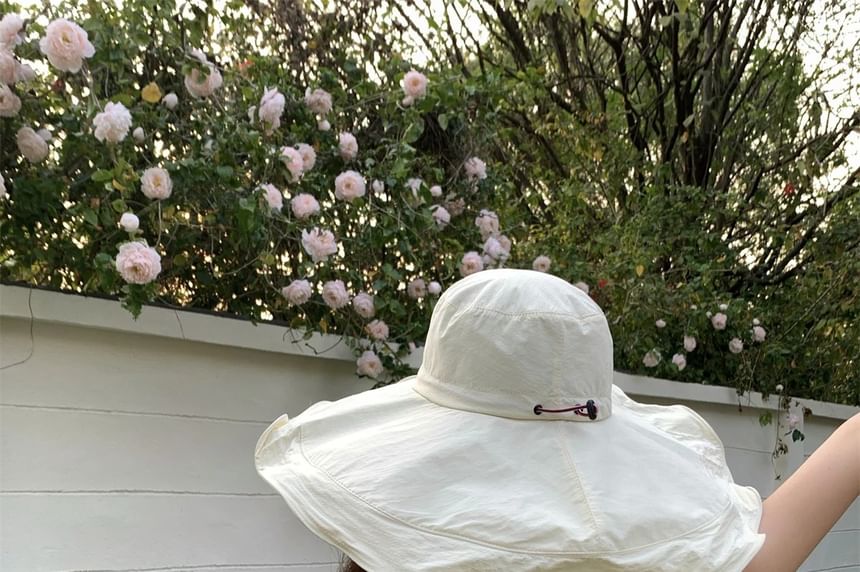 Ruffle Bucket Hat Plain Hiking