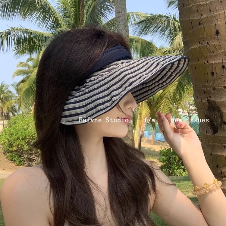 Brim Striped Wide Visor