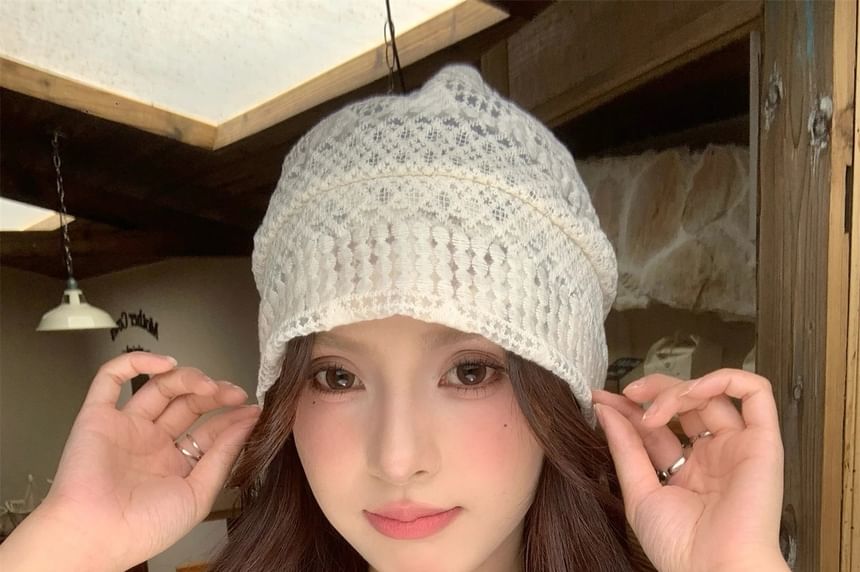 Lace Slouch Beanie