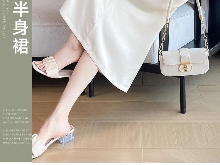 Drawstring-Waist Solid Midi Flared Skirt