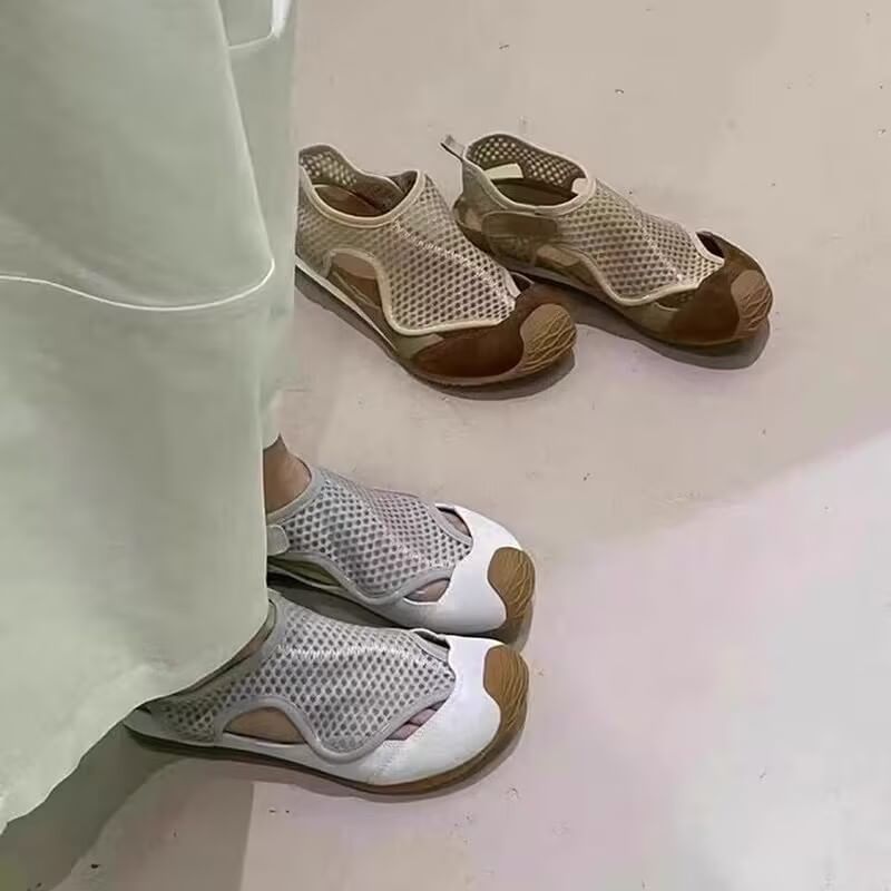 Fishnet Slip-Ons Cutout Panel