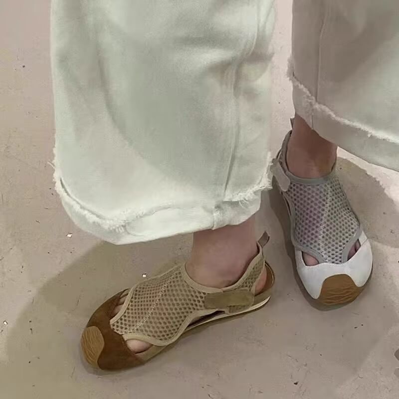 Fishnet Slip-Ons Cutout Panel