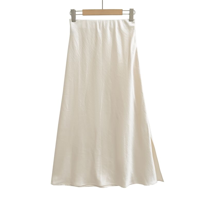 High-Rise Slit Maxi A-Line Skirt