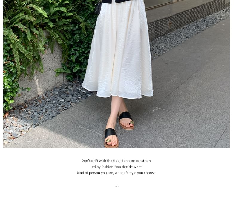 Collared Lace Two-Tone Top & Midi Skirt Set