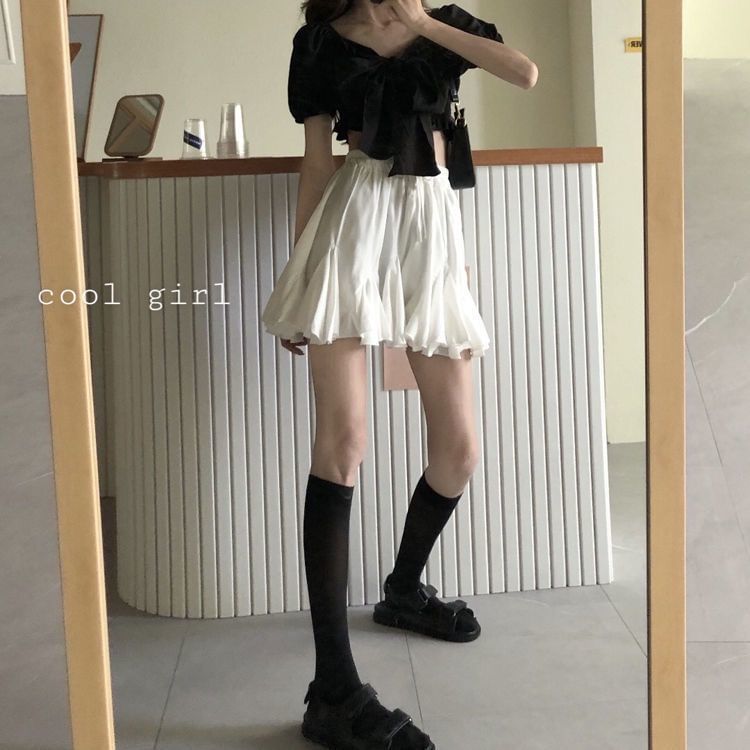 High-Rise Solid Pleated Mini Skirt