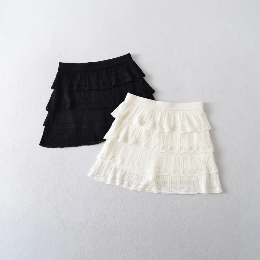 Layered Tier Mini Skirt for Low-Rise Silhouette