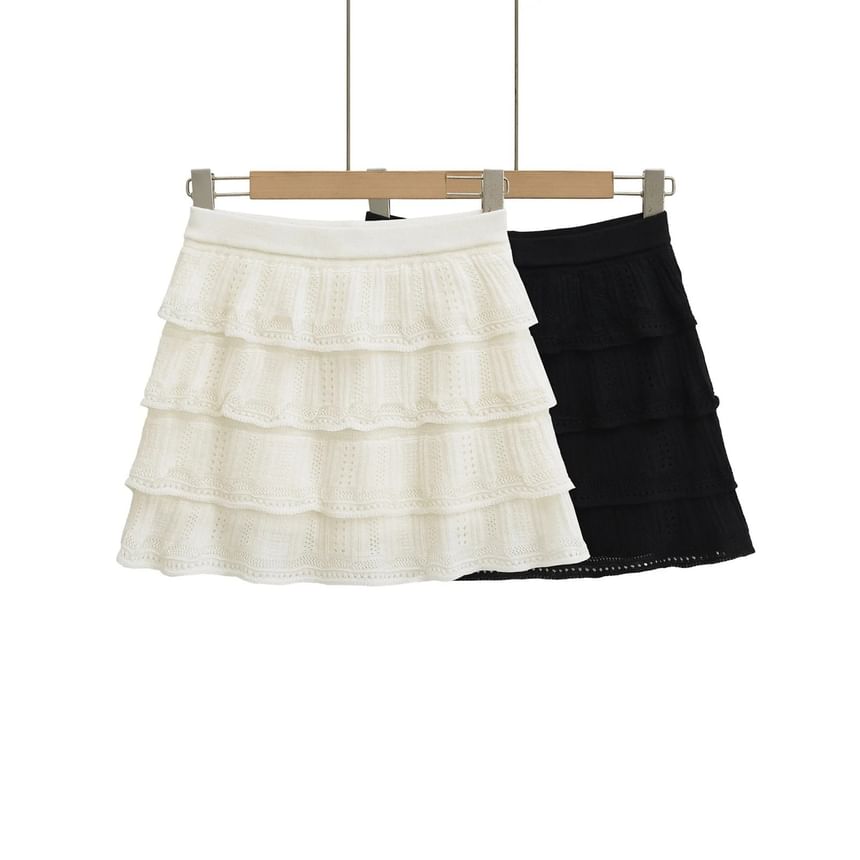 Layered Tier Mini Skirt for Low-Rise Silhouette