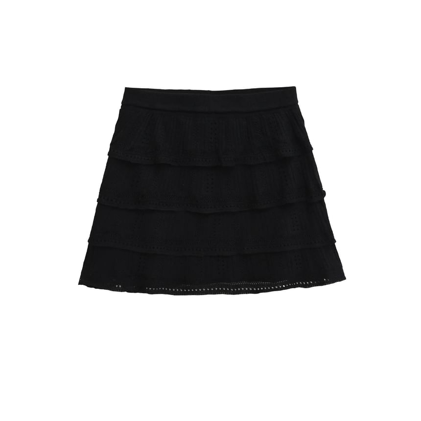 Layered Tier Mini Skirt for Low-Rise Silhouette