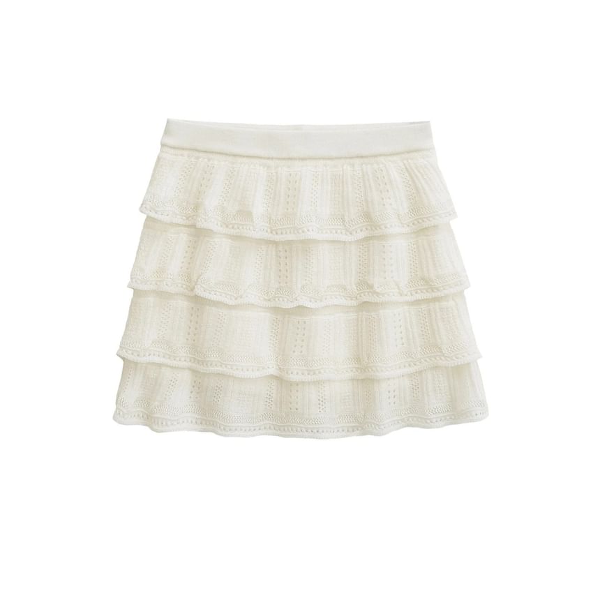 Layered Tier Mini Skirt for Low-Rise Silhouette