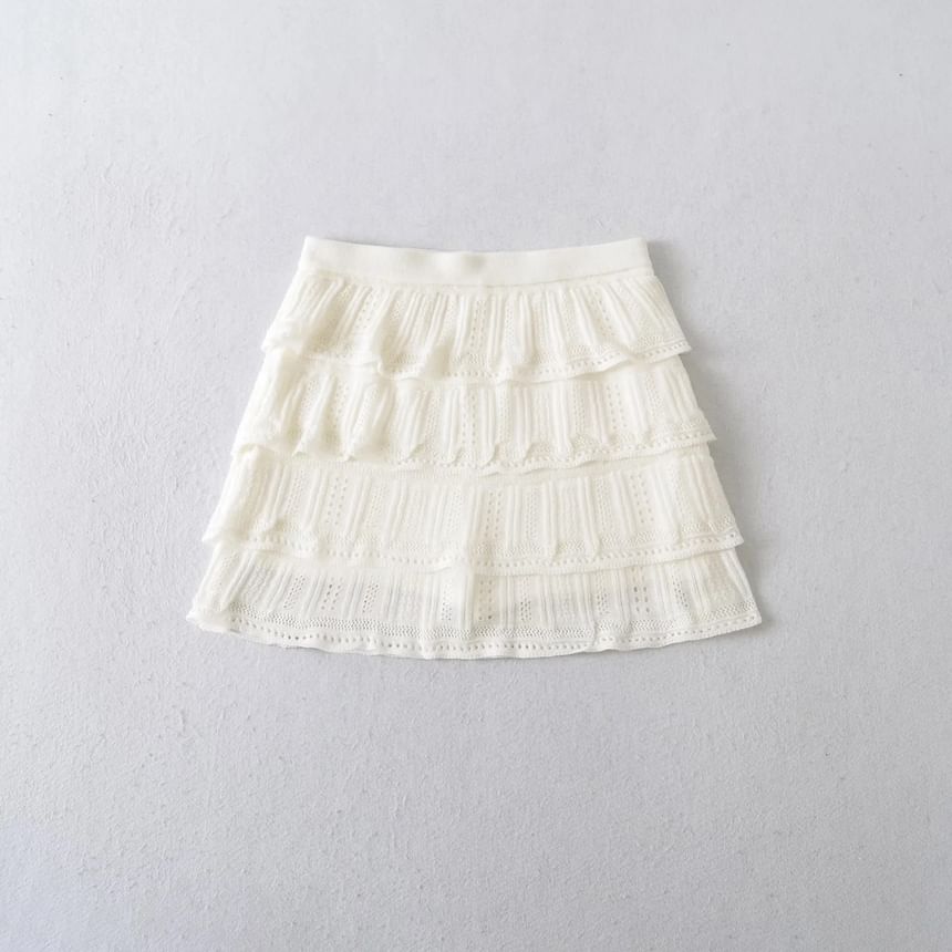 Layered Tier Mini Skirt for Low-Rise Silhouette