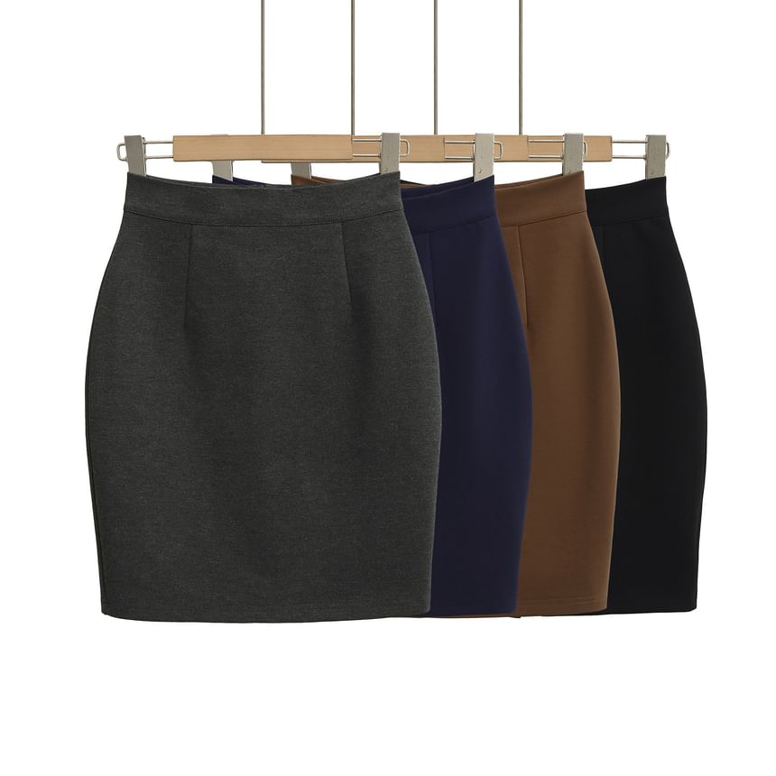 Sleek Pencil Mini Skirt with High-Rise Fit