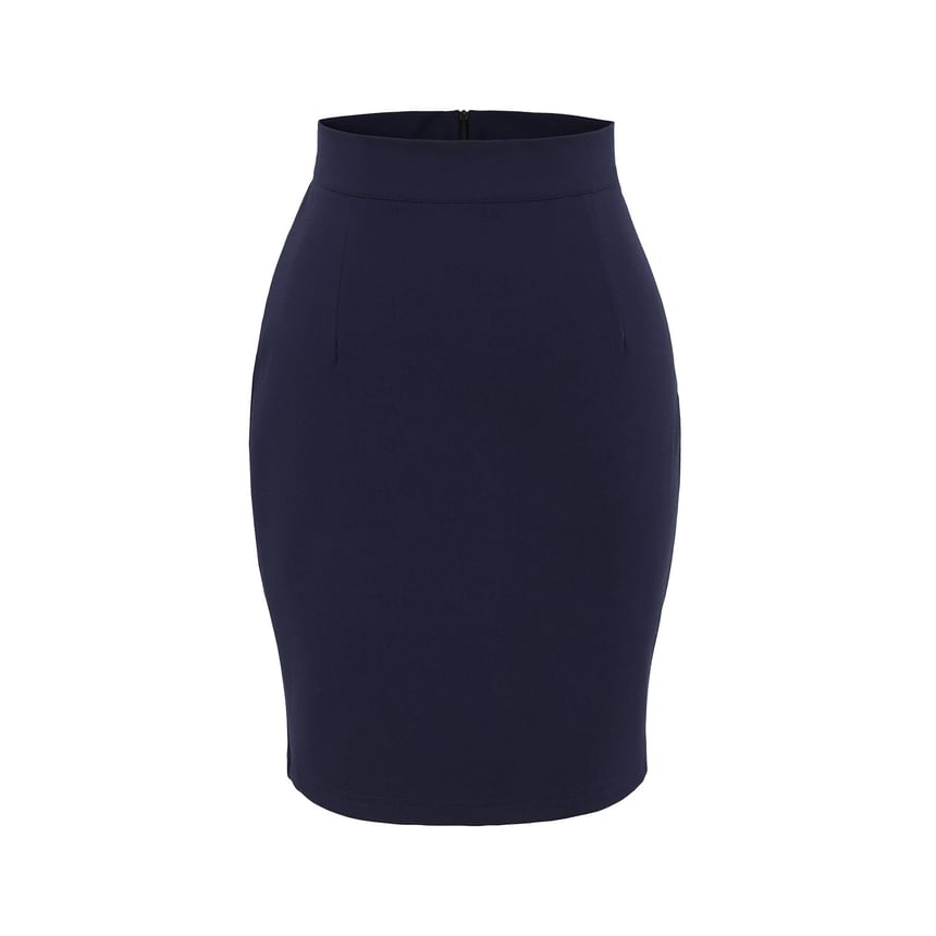 Sleek Pencil Mini Skirt with High-Rise Fit