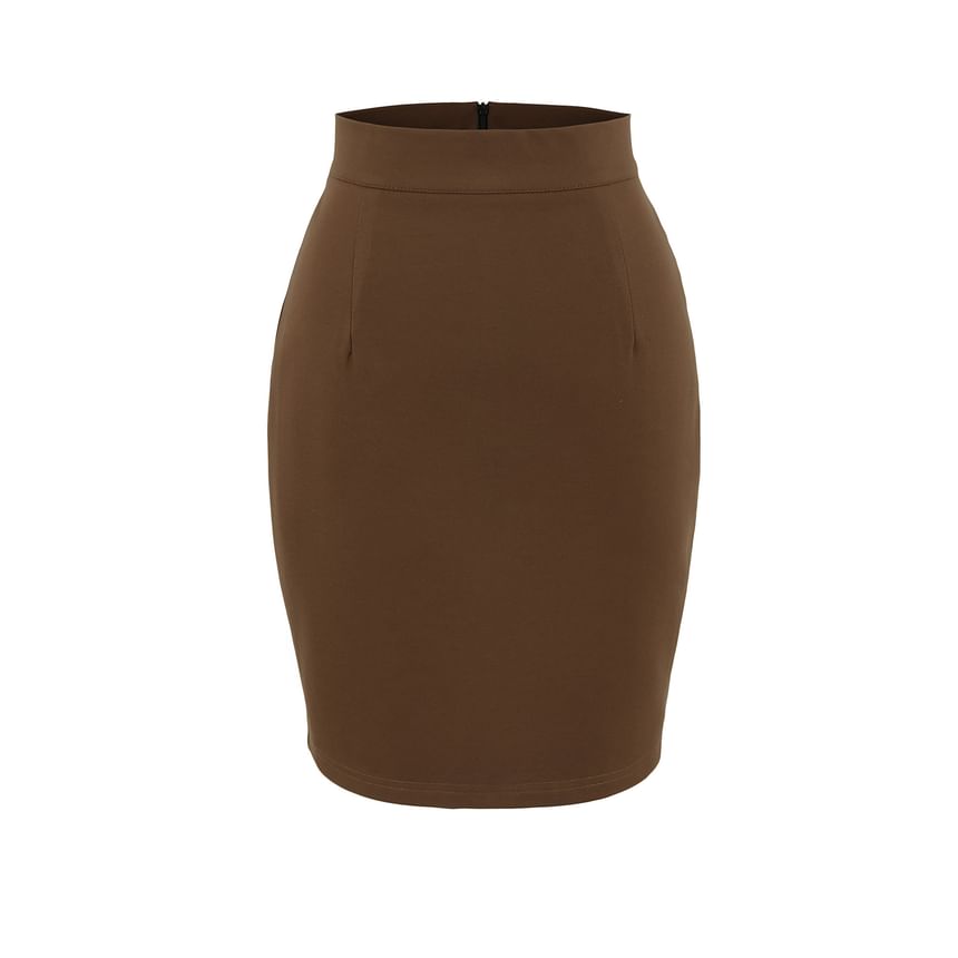 Sleek Pencil Mini Skirt with High-Rise Fit