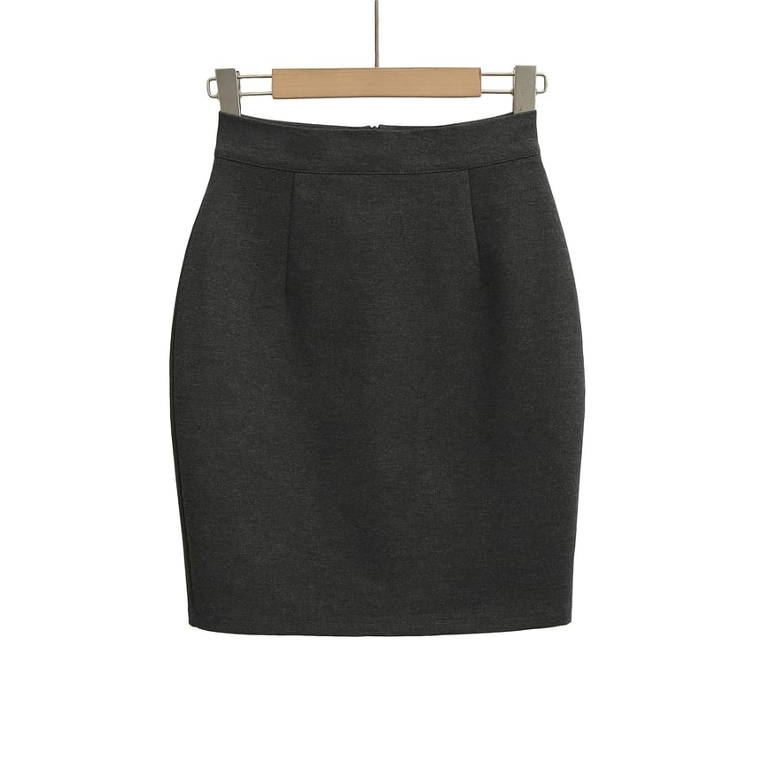 Sleek Pencil Mini Skirt with High-Rise Fit