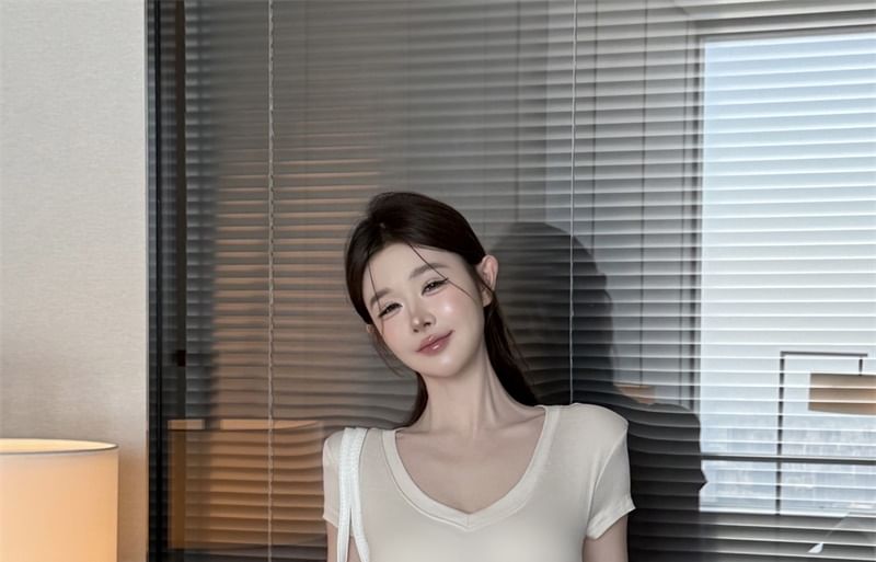 V-Neck Tee & Mini A-Line Skirt Duo