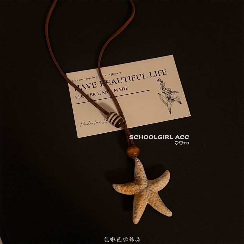 Necklace Pendant Bead Cord Starfish