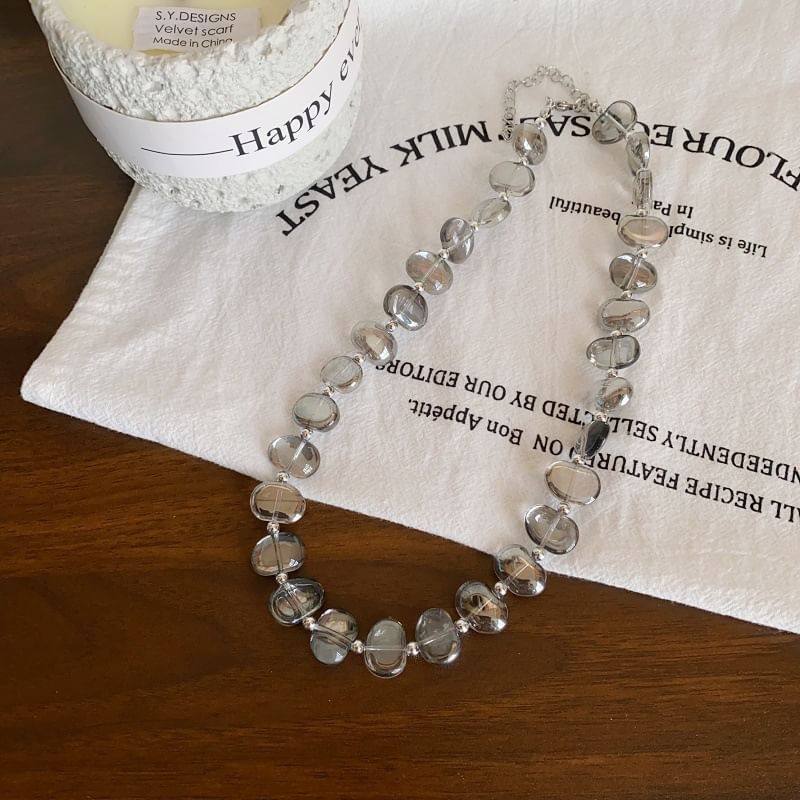 Heart Pendant Faux Crystal Choker Station