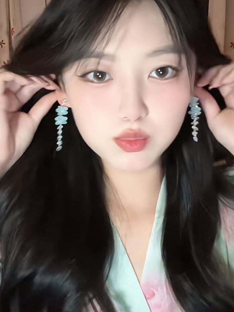 Dangle Earring Bead Alloy Floral