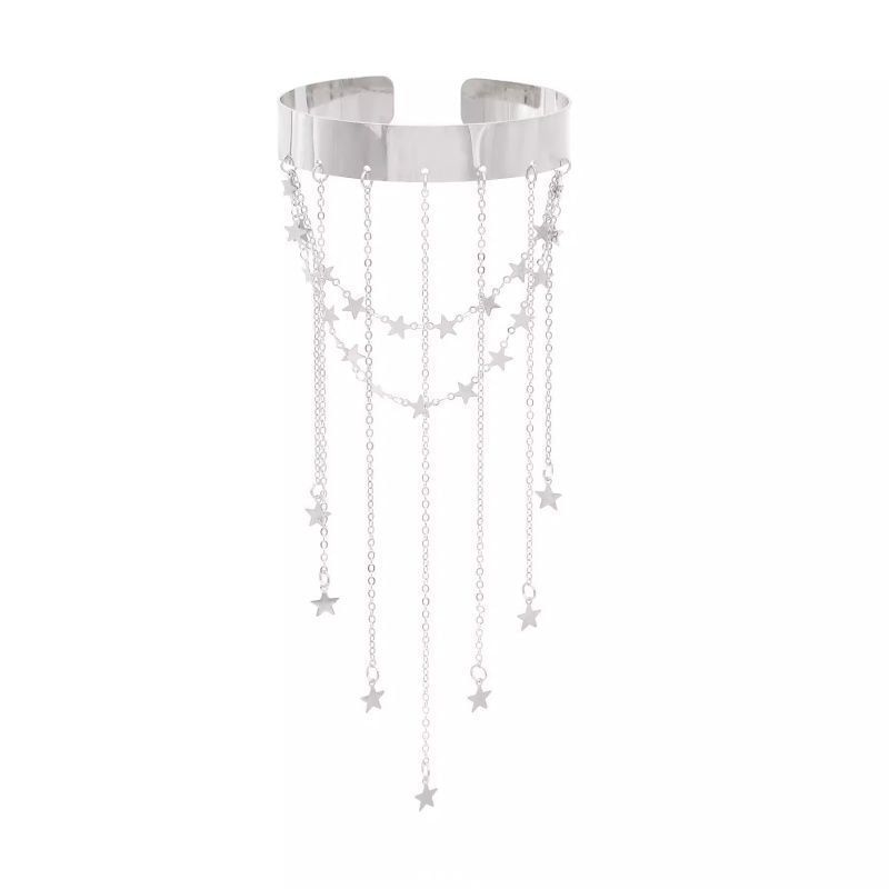 Alloy Open Armlet Fringed Star