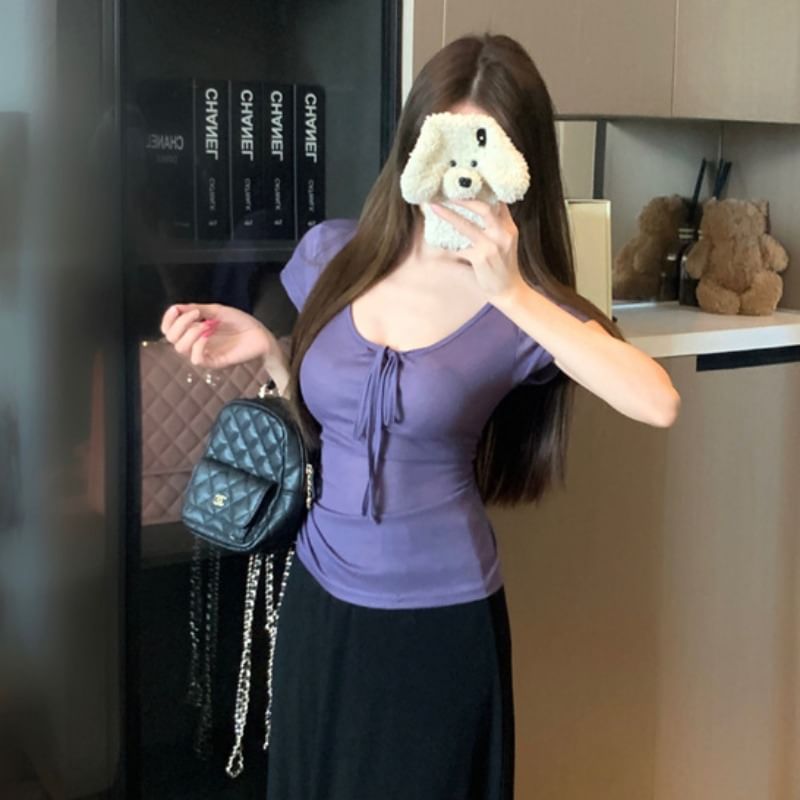 Scoop Neck Top & Maxi A-Line Skirt Pair
