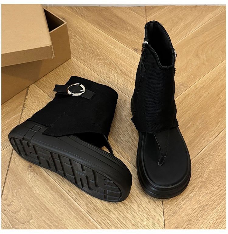 Boots Thong Platform Buckled
