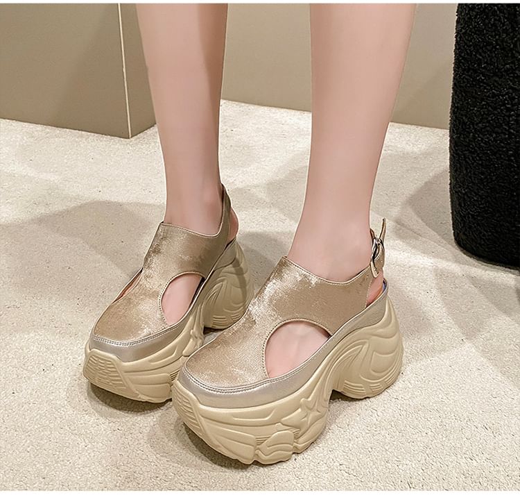 Platform Chunky Heel Buckled Sandals